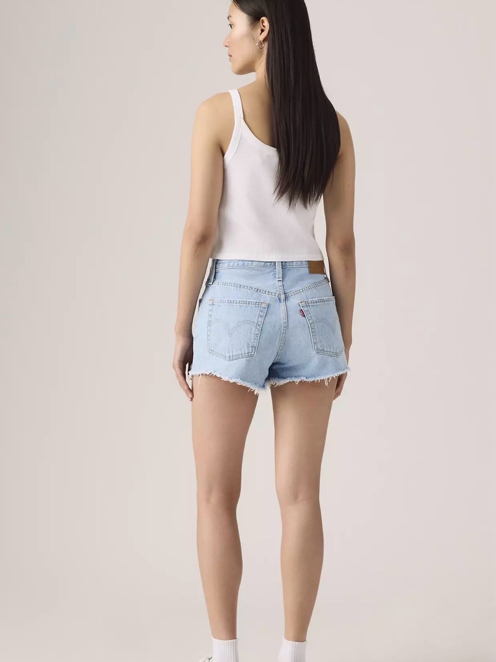 NWT Levi's Light Blue Distressed 501 Denim Shorts - Picture 3 of 6